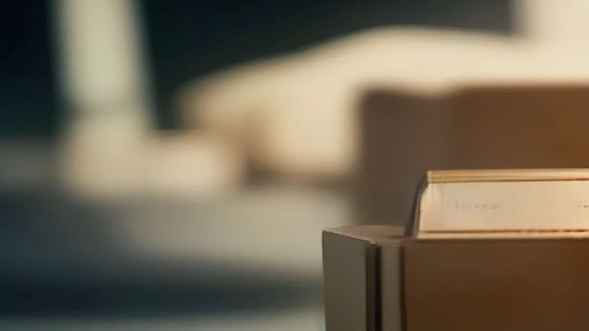 shallow depth of field close-up of a courier scanning a parcel at a bright logistics counter, overcast diffused light — illustrative photograph for this article