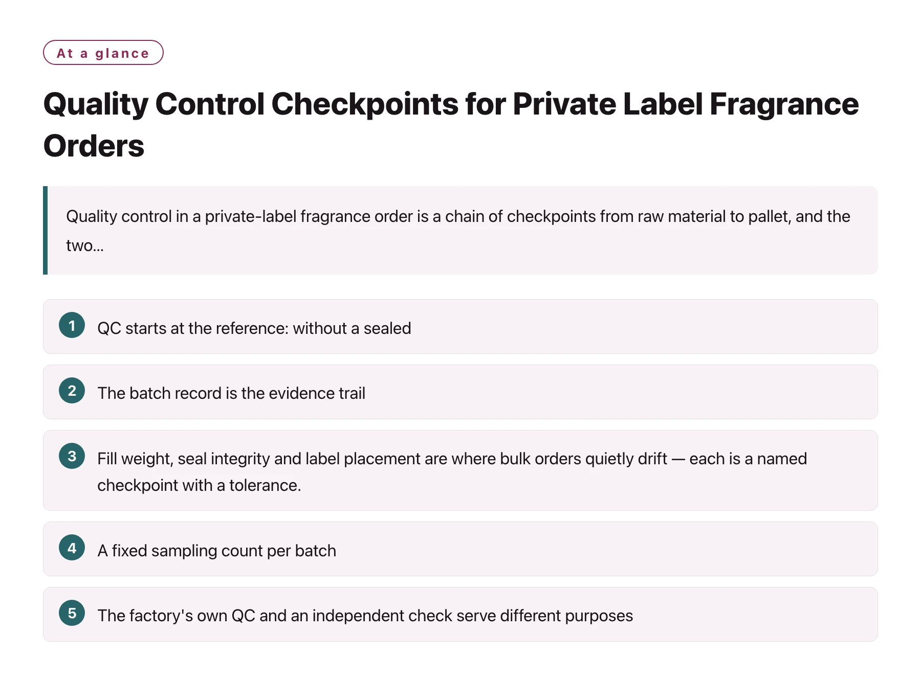 Quality Control Checkpoints for Private Label Fragrance Orders——全文要点速览